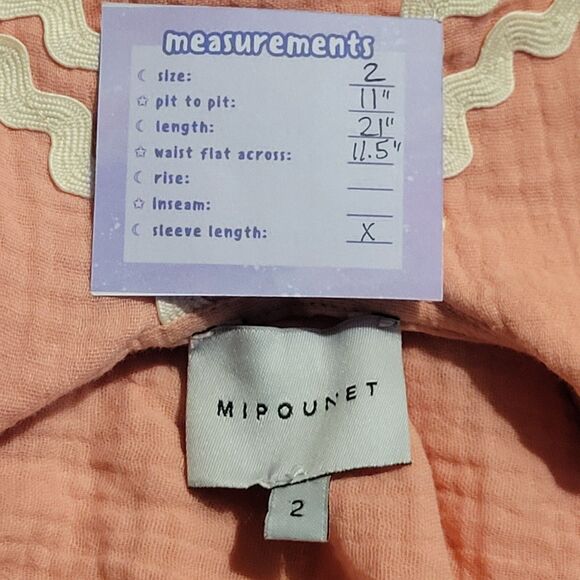 MIPOUNET Coral Alice Muslin Collared Dress Size 2T Preppy Organic Event Gauzy - Picture 3 of 9